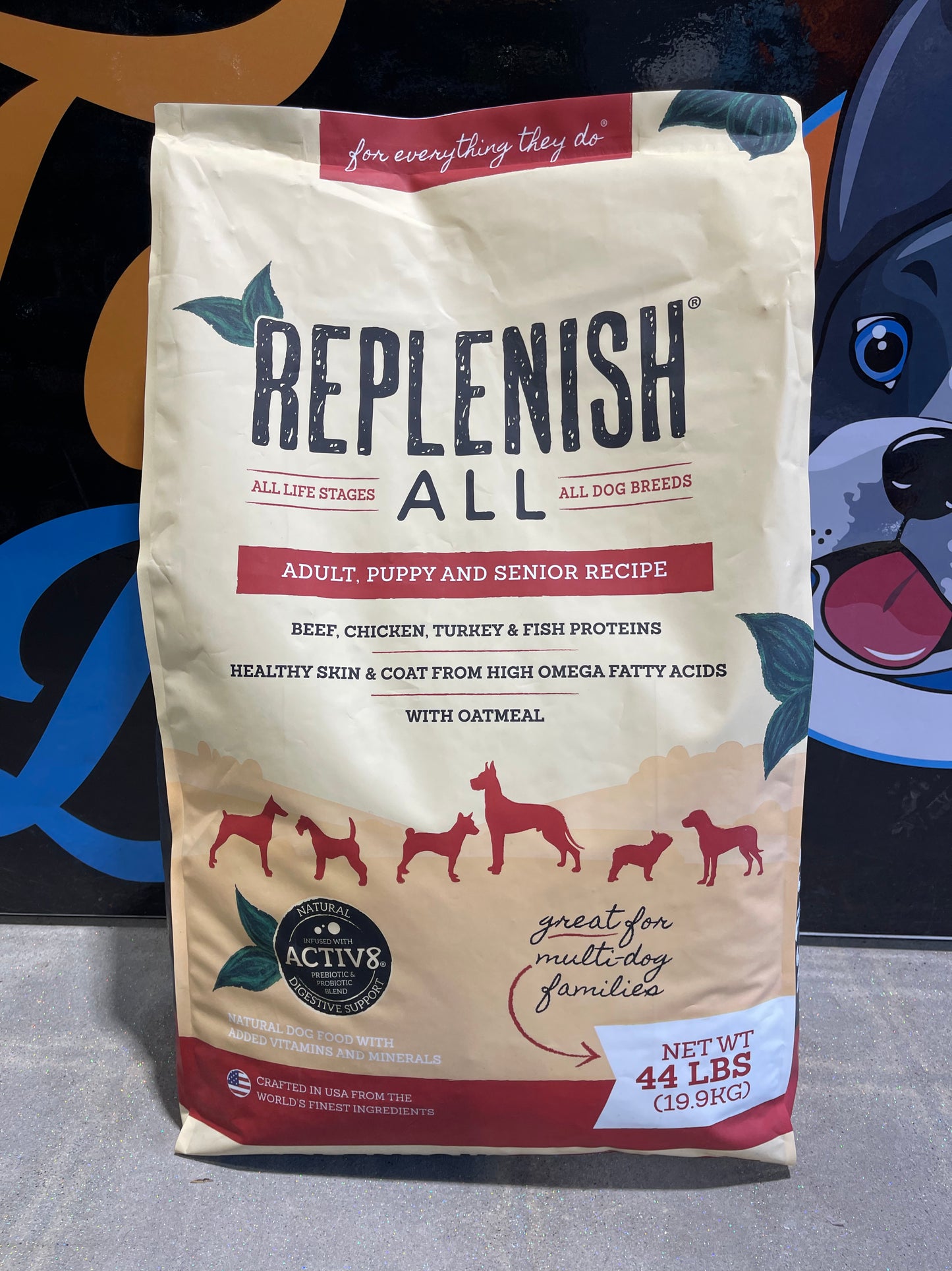 Replenish All Puppy & Senior Recipe Dog Food 44lbs