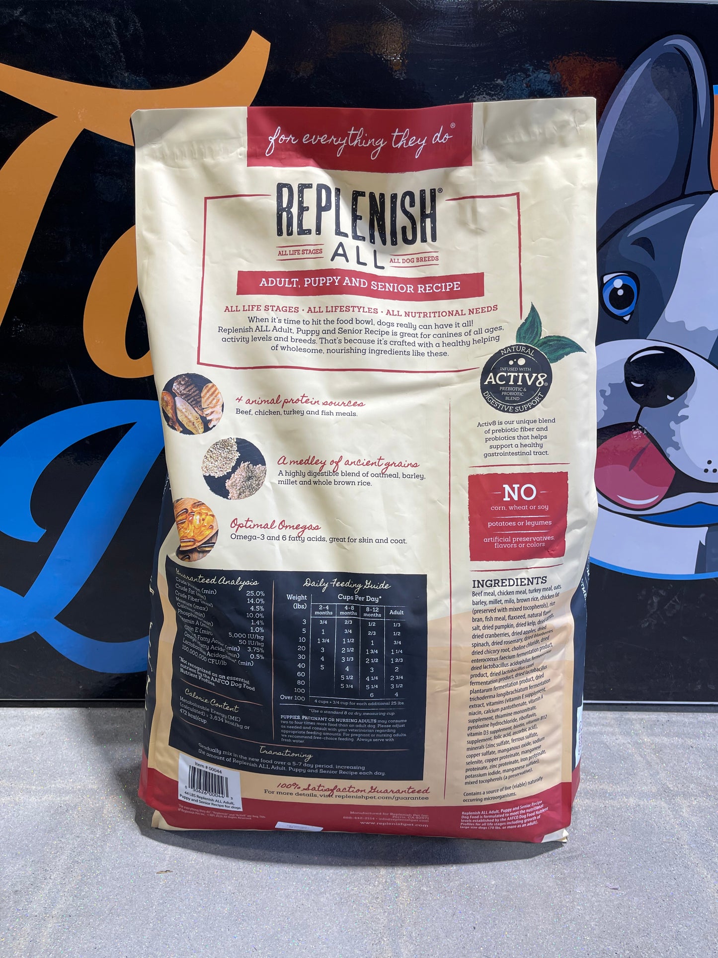 Replenish All Puppy & Senior Recipe Dog Food 44lbs