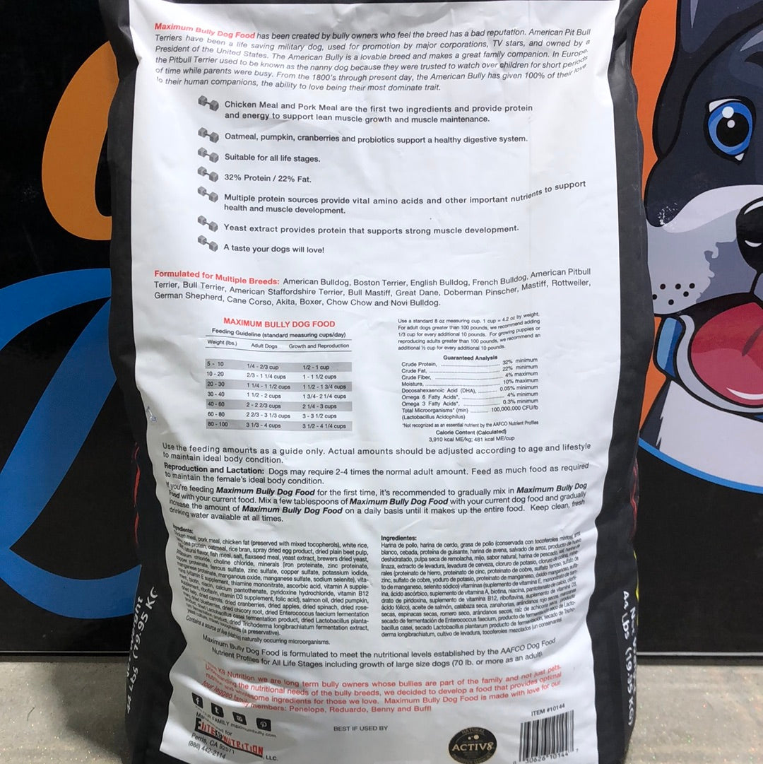 Maximum Bully Dog Food 44lb Bag