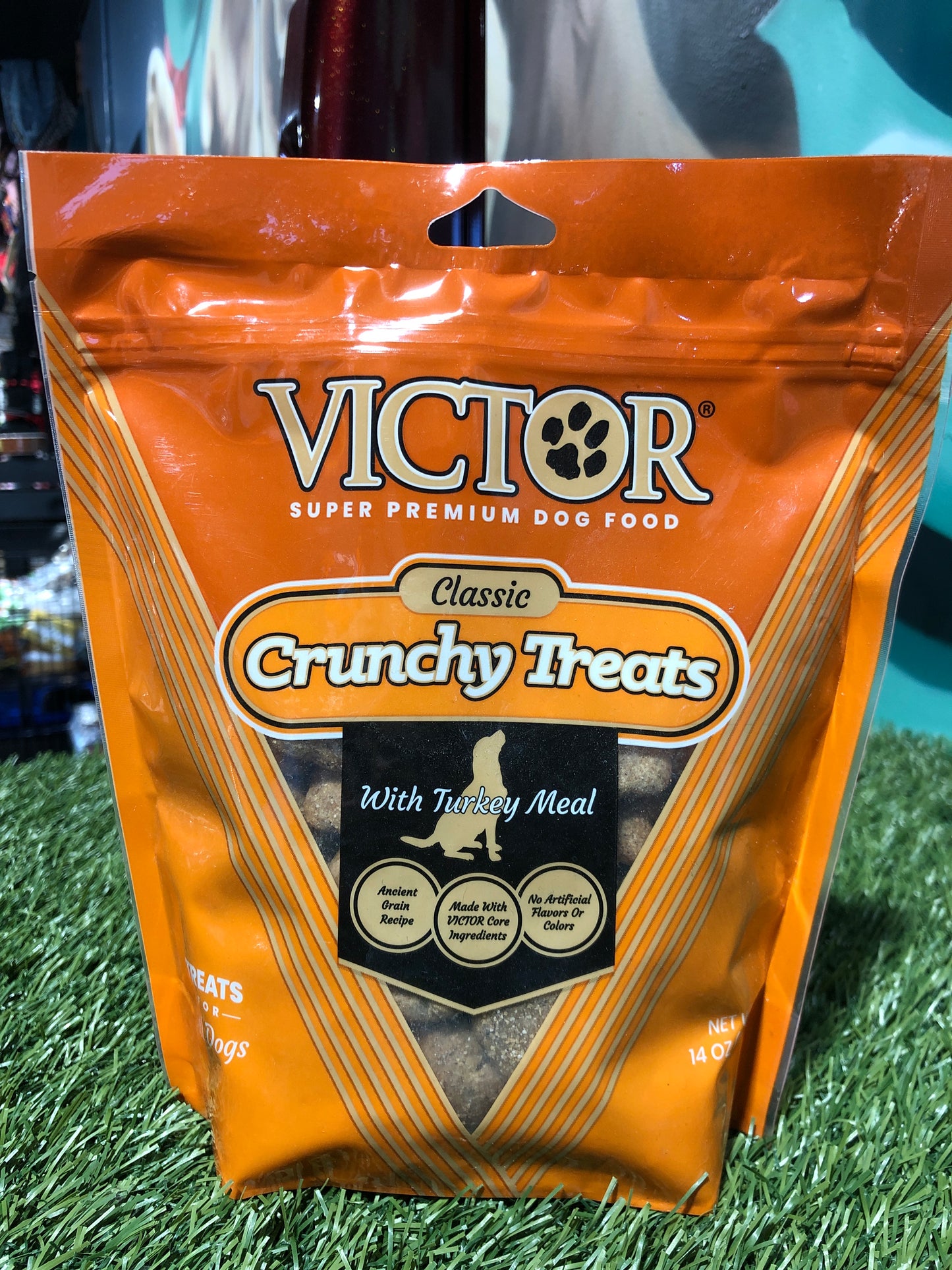 Victor Orange Crunchy Treats Turkey Meal 14oz