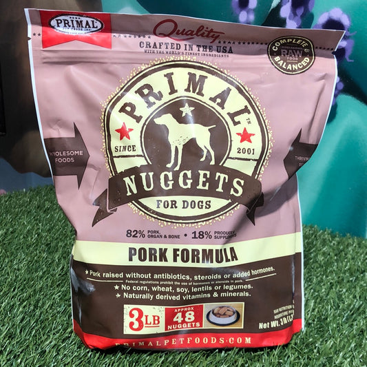 Primal Raw Frozen Pork Nuggets 3lb Bag (STORE PICK UP ONLY)