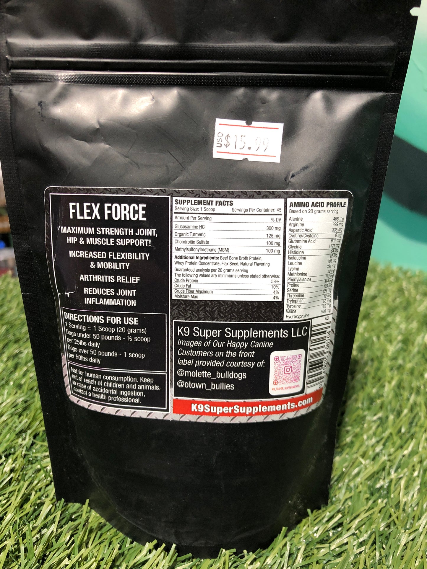 K9 Super Supplements Flex Force 7 Servings