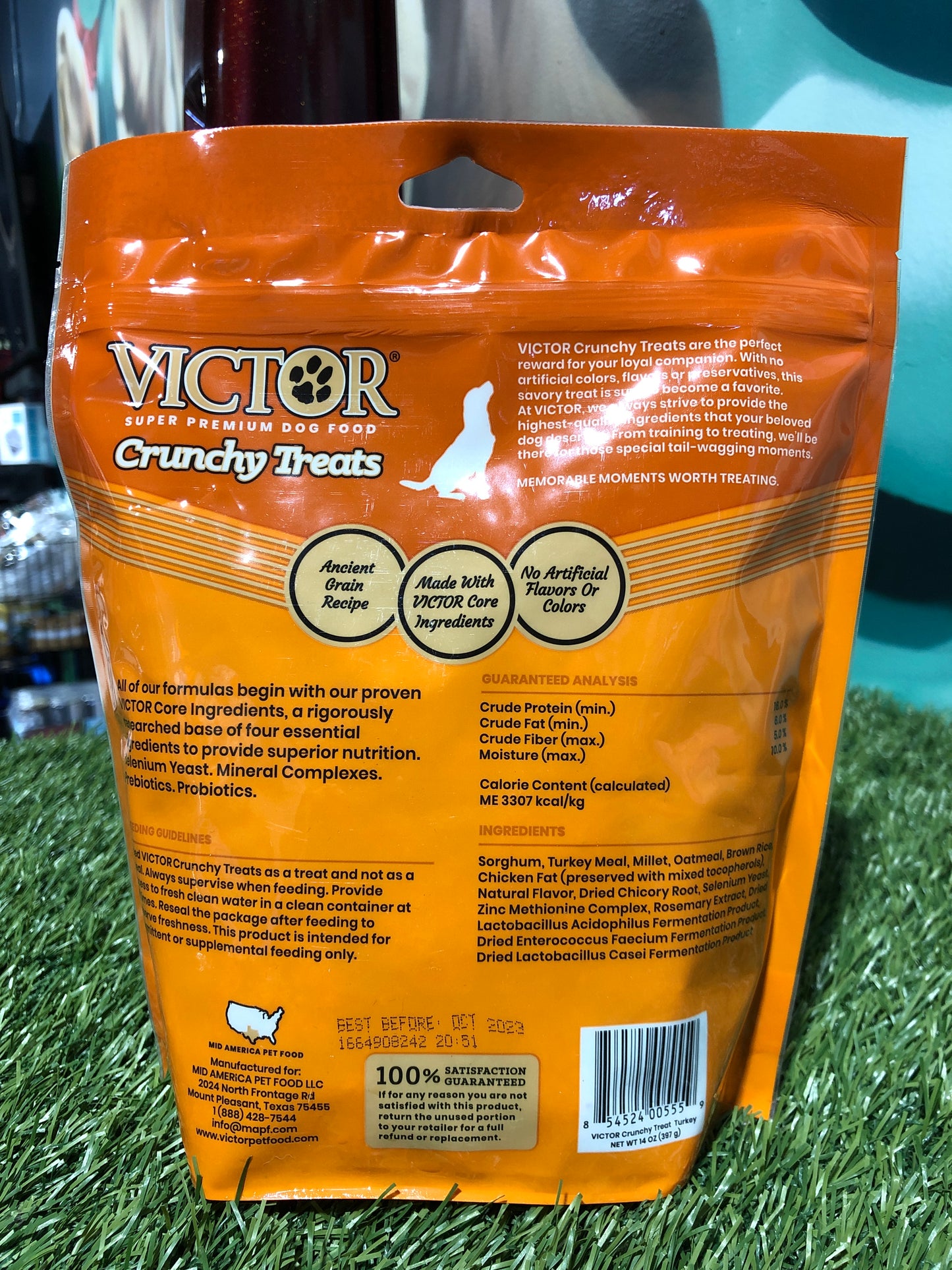 Victor Orange Crunchy Treats Turkey Meal 14oz